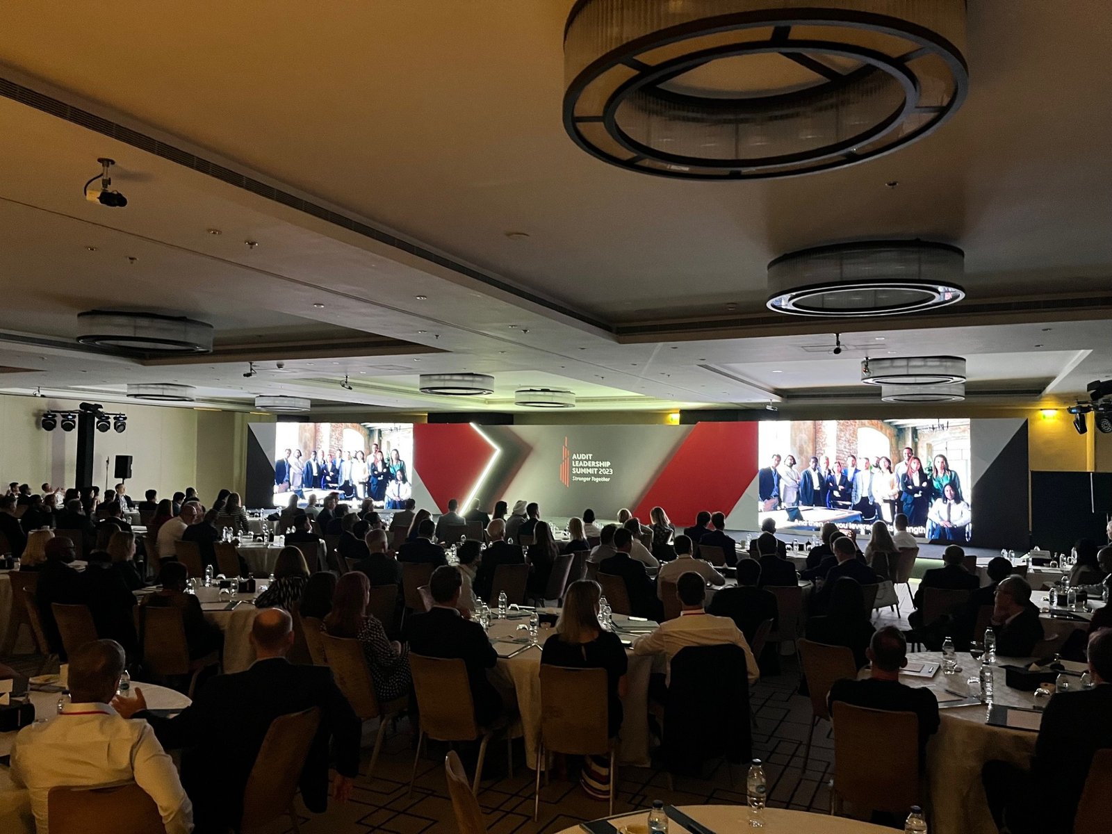 Wide view of the ballroom during the keynote session