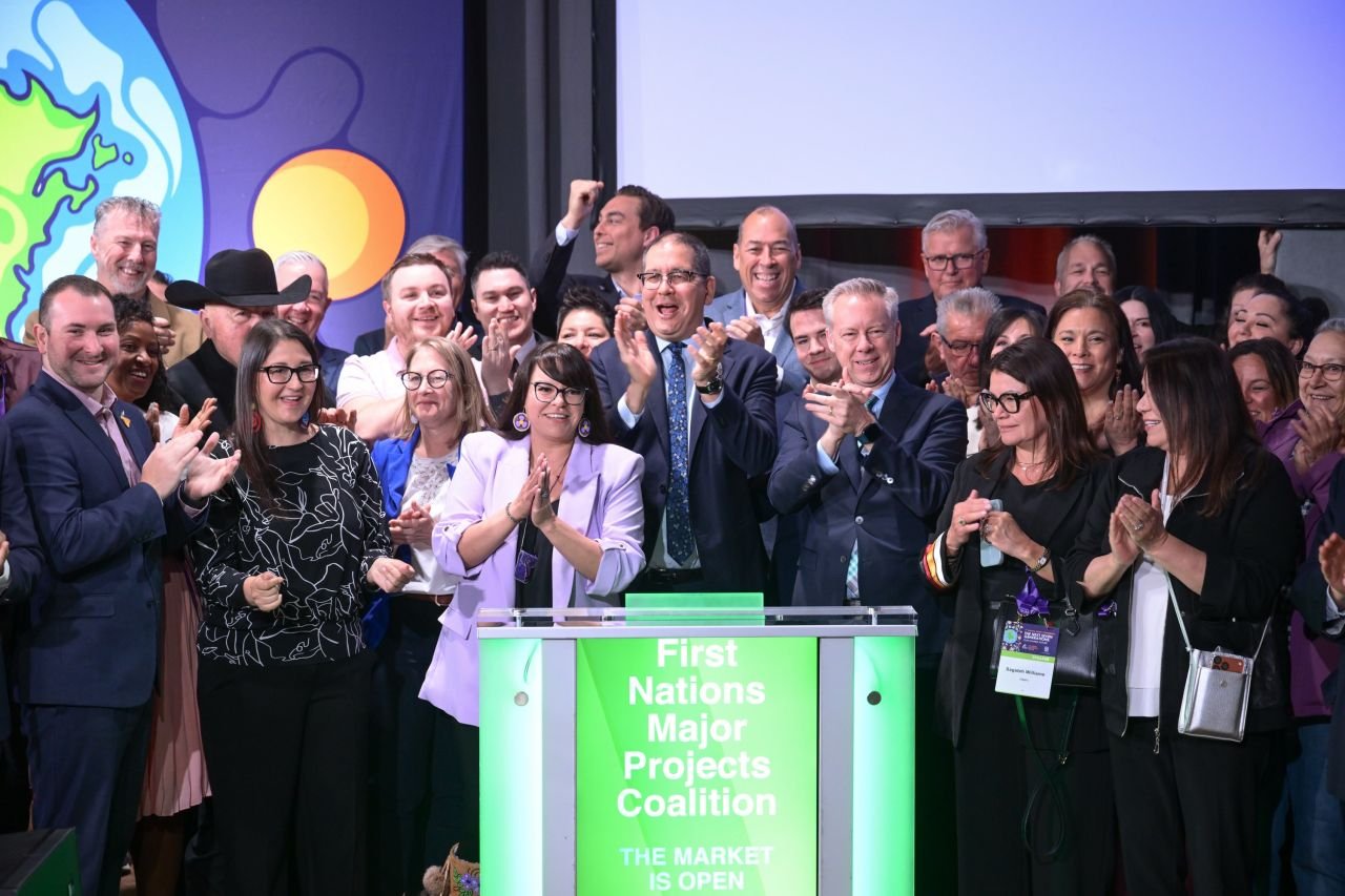 Market bell ceremony celebration on stage